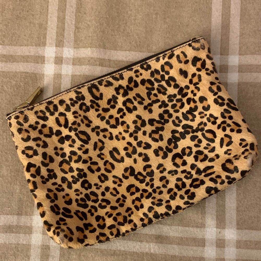 J. Crew Leopard Print Cosmetic Pouch